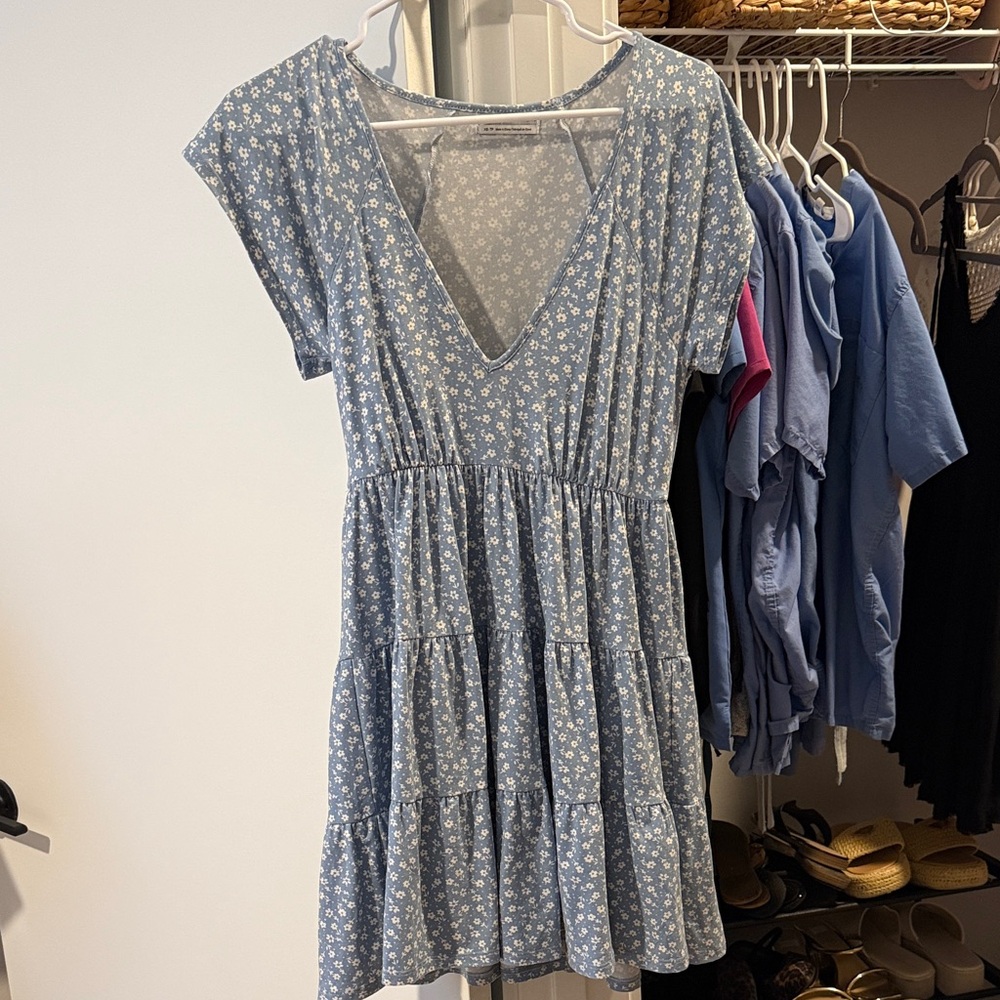 Urban Outfitters Blue Floral Sun Dress